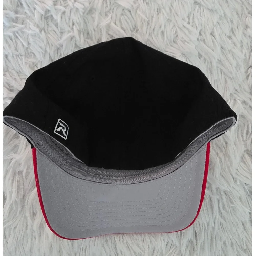 Richardson Pro 585 Flexfit Hat Mens LG-XL Black Red NFN Embroidered Baseball Cap